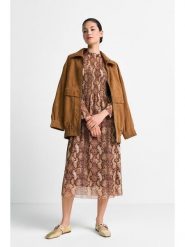 Rich & Royal Sukienka w kolorze jasnobrązowym rozmiar: M. Brązowe sukienki Rich & Royal, m, bez wzorów, bez kołnierzyka, bez ramiączek, midi. Za 250.35 zł.