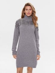 Liu Jo Sukienka dzianinowa MS16G 02050 Szary Relaxed Fit. Szare sukienki Liu Jo, xl, bez wzorów, z dzianiny, bez kołnierzyka, bez ramiączek. Za 429.99 zł.
