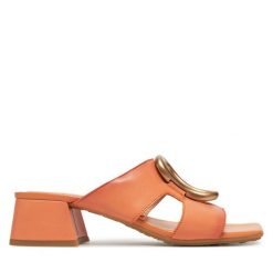 Klapki Hispanitas. Pomarańczowe klapki Hispanitas, bez wzorów, bez obcasa. Za 349.99 zł.