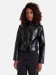 Guess Kurtka z imitacji skóry W6YL32 W3173 Czarny Regular Fit. Czarne kurtki Guess, s, z aplikacjami, ze skóry, bez kaptura. Za 694.99 zł.