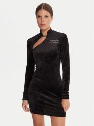 Versace Jeans Couture Sukienka koktajlowa 79HAO9A1 J0241 Czarny Slim Fit. Czarne sukienki Versace Jeans Couture, bez wzorów, z jeansu, wizytowe, bez kołnierzyka, bez ramiączek. Za 1,189.00 zł.