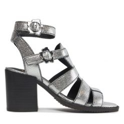 Sandały Ted Baker. Szare sandały Ted Baker, bez wzorów, bez obcasa, na słupku, bez zapięcia. Za 349.99 zł.