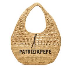 Torebka Patrizia Pepe. Brązowe shopper Patrizia Pepe, bez wzorów, bez dodatków. Za 869.99 zł.