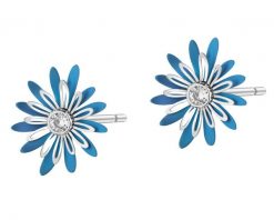 Kolczyki ze srebra i tytanu z cyrkoniami - kwiaty. Kolczyki Apart, z cyrkonią, srebrne. Za 379.00 zł.