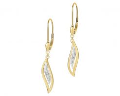 Kolczyki z żółtego złota z brylantami - 0,008 ct - próba 375. Żółte kolczyki Apart, z brylantem, złote. Za 1,090.00 zł.