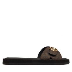 Klapki MICHAEL Michael Kors. Brązowe klapki MICHAEL Michael Kors, bez wzorów, bez obcasa. Za 319.99 zł.