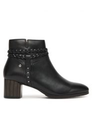 Pikolinos Botki W1Z-8521 Czarny. Czarne botki Pikolinos, bez wzorów, ze skóry, bez obcasa, na słupku, bez zapięcia. Za 709.99 zł.
