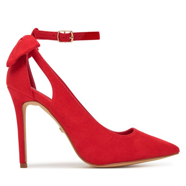 Szpilki DeeZee. Czerwone szpilki DeeZee, bez wzorów, bez obcasa, na szpilce, bez zapięcia. Za 159.99 zł.