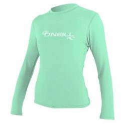 Koszulka do pływania damska O'Neill Basic Skins Sun Shirt. Niebieskie bluzki O'Neill, s, bez wzorów, sportowe, bez kołnierzyka, bez ramiączek. Za 213.50 zł.