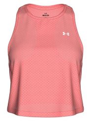 Under Armour Top sportowy w kolorze koralowym rozmiar: L. Czerwone koszulki sportowe Under Armour, bez wzorów, z materiału, bez ramiączek, outdoorowe. Za 69.99 zł.