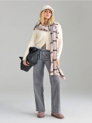 Jeansy wide leg - szary. Szare jeansy Sinsay, l, bez wzorów. Za 79.99 zł.