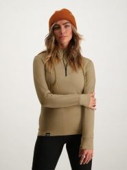 Bluza narciarska damska Poederbaas. Brązowe bluzy POEDERBAAS, na zimę, xl, bez wzorów, z materiału, bez kaptura. Za 151.68 zł.