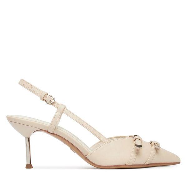 Sandały Tamaris. Białe sandały Tamaris, bez wzorów, bez obcasa, na szpilce, bez zapięcia. Za 379.99 zł.