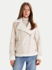 Morgan Kurtka z imitacji skóry 242-GSAPA Beżowy Regular Fit. Brązowe kurtki Morgan, bez wzorów, ze skóry, bez kaptura. Za 709.99 zł.