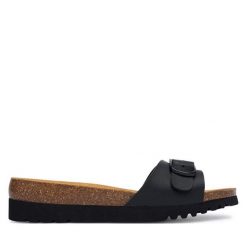 Klapki Scholl. Czarne klapki Scholl, bez wzorów, bez obcasa. Za 269.99 zł.