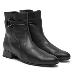 Botki Gabor. Czarne botki Gabor, bez wzorów, bez obcasa, na płaskiej podeszwie, bez zapięcia. Za 759.99 zł.