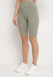 Zielone Casualowe Szorty Typu Kolarki Lidessa. Zielone szorty Born2be, bez wzorów, eleganckie. Za 19.99 zł.