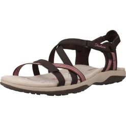 Sandały SKECHERS REGGAE SLIM - SUN ARRAY Brązowy. Brązowe sandały Skechers, bez wzorów, z materiału, bez obcasa, bez zapięcia. Za 242.99 zł.