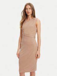Guess Sukienka codzienna W5YK27 KAQL2 Brązowy Regular Fit. Brązowe sukienki Guess, na co dzień, l, z aplikacjami, bez kołnierzyka, bez ramiączek, proste. Za 439.99 zł.