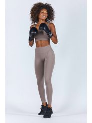 Onamaste Legginsy sportowe w kolorze ciemnobeżowym rozmiar: L/XL. Brązowe legginsy Onamaste, l, bez wzorów, z podwyższonym stanem, outdoorowe. Za 114.44 zł.