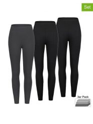 Sublevel Legginsy (3 pary) w kolorze czarno-antracytowym rozmiar: M. Czarne legginsy Sublevel, m, bez wzorów, z podwyższonym stanem. Za 91.99 zł.