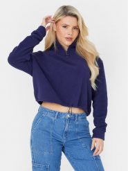 Brave Soul Bluza LSS-225MARYNAV Granatowy Straight Fit. Niebieskie bluzy Brave Soul, xl, bez wzorów, z syntetyku, bez kaptura. Za 59.99 zł.
