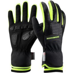 Rękawiczki rowerowe długie dla dorosłych zimowe 3M Thinsulate Rockbros S339. Czarne rękawiczki ROCKBROS, bez wzorów, sportowe. Za 199.00 zł.