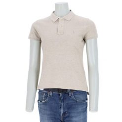 Polo Ralph Lauren koszulka damska z krótkim rękawem. Brązowe koszulki polo RALPH LAUREN, l, bez wzorów, z materiału, bez kołnierzyka, bez ramiączek. Za 127.76 zł.