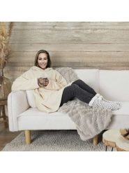 HYGGE Bluza w kolorze beżowym rozmiar: onesize. Brązowe bluzy HYGGE, bez wzorów, z włókna, bez kaptura. Za 56.99 zł.