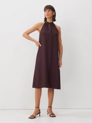 Someday Sukienka w kolorze brązowym rozmiar: 42. Brązowe sukienki someday., bez wzorów, bez kołnierzyka, bez ramiączek, midi. Za 175.26 zł.