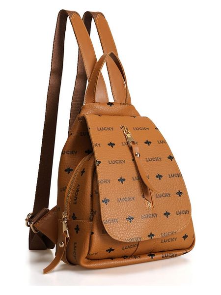 Lucky Bees Plecak w kolorze jasnobrązowym - 30 x 35 x 13 cm rozmiar: onesize. Brązowe plecaki Lucky Bees, bez wzorów, z materiału. Za 126.95 zł.