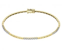 Bransoletka z żółtego złota z brylantami - 19 cm - 0,13 ct - próba 585. Żółte bransoletki Apart, z brylantem, złote. Za 6,890.00 zł.