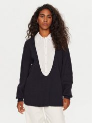 STAUD Sweter Coast R24P3137CC Granatowy Oversize. Niebieskie swetry STAUD, s, bez wzorów, z bawełny, bez ramiączek. Za 929.99 zł.