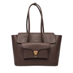 Torebka Coccinelle. Brązowe shopper Coccinelle, bez wzorów, bez dodatków. Za 1,999.00 zł.