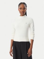 Tommy Hilfiger Sweter WW0WW51383 Kremowy Slim Fit. Białe swetry TOMMY HILFIGER, s, bez wzorów, z bawełny, bez ramiączek. Za 347.99 zł.