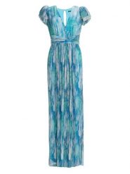 SWING Sukienka w kolorze turkusowym rozmiar: 44. Niebieskie sukienki Swing, bez wzorów, z tkaniny, bez kołnierzyka, bez ramiączek, maxi. Za 364.95 zł.