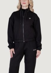 Bluza Kobieta GUESS ACTIVE CECILIA SCUBA ZIP. Czarne bluzy sportowe Guess Active, m, z aplikacjami, z lycry, bez kaptura. Za 324.60 zł.