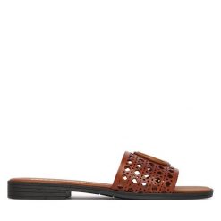 Klapki Just Cavalli. Brązowe klapki Just Cavalli, bez wzorów, bez obcasa. Za 619.99 zł.