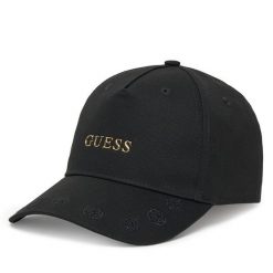 Czapka z daszkiem Guess. Czarne czapki Guess, z aplikacjami. Za 159.99 zł.