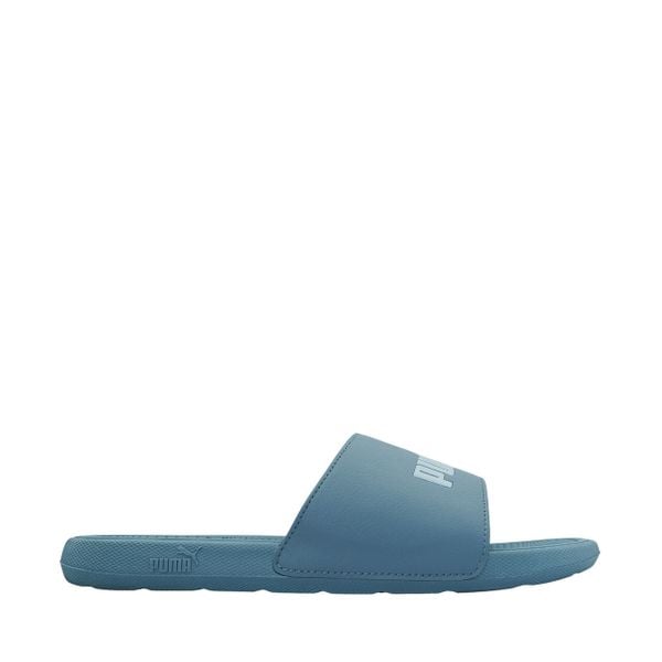 Klapki unisex Puma Cool Cat 2.0. Niebieskie klapki Puma, bez wzorów, z materiału, bez obcasa. Za 79.00 zł.