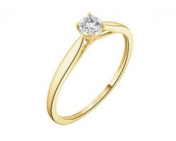 Pierścionek z żółtego i białego złota z brylantem - 0,08 ct - próba 585. Białe pierścionki Apart, z brylantem, złote. Za 1,859.00 zł.