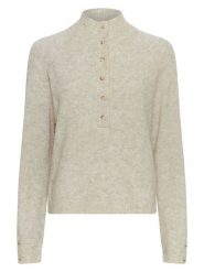 MOSS COPENHAGEN Sweter "Milania" w kolorze kremowym rozmiar: L/XL. Brązowe swetry Moss Copenhagen, l, bez wzorów, z poliamidu, bez ramiączek. Za 200.60 zł.