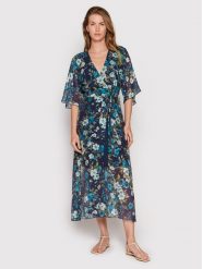 Guess Sukienka letnia W2YK38 WEPQ0 Granatowy Regular Fit. Niebieskie sukienki Guess, na lato, m, z aplikacjami, z wiskozy, bez kołnierzyka, bez ramiączek. Za 369.99 zł.