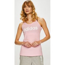 Adidas Performance - Top. Czerwone koszulki sportowe adidas Performance, bez wzorów, z bawełny, bez ramiączek. W wyprzedaży za 69.90 zł.