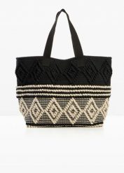 Torba typu shopper z płótna, z grafiką. Białe shopper bonprix, bez wzorów, bez dodatków. Za 94.99 zł.
