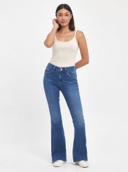 LTB Dżinsy "Novi" - Flared fit - w kolorze niebieskim rozmiar: W25/L34. Niebieskie jeansy LTB, l, z aplikacjami, z podwyższonym stanem. Za 70.08 zł.