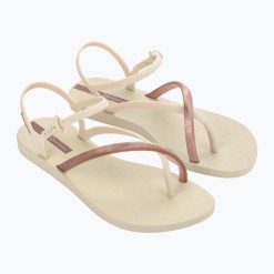 Sandały damskie Ipanema Elegant. Brązowe sandały Ipanema, bez wzorów, z materiału, klasyczne, bez obcasa, bez zapięcia. Za 119.99 zł.