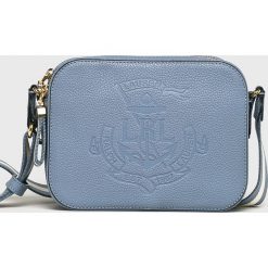 Lauren Ralph Lauren - Torebka skórzana. Niebieskie torby na ramię Lauren Ralph Lauren, bez wzorów, z materiału, casualowe, na ramię, małe, bez dodatków. W wyprzedaży za 699.90 zł.