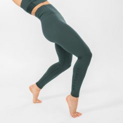 Legginsy do tańca nowoczesnego damskie Starever wysoki stan. Zielone legginsy STAREVER, xs, bez wzorów, z elastanu, z podwyższonym stanem. W wyprzedaży za 79.99 zł.