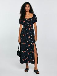 BIG STAR Sukienka w kolorze czarnym rozmiar: L. Czarne sukienki Big Star, l, bez wzorów, z wiskozy, retro, bez kołnierzyka, bez ramiączek, midi. Za 139.99 zł.